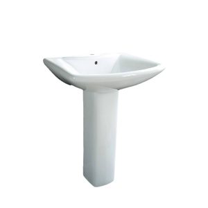Square Deep Bowl 1 tap hole full pedestal basin